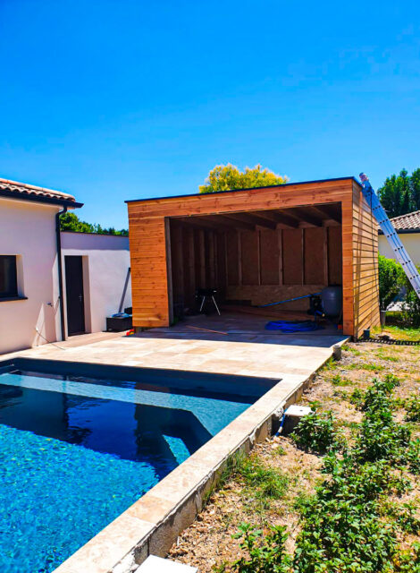 Dessus de mur de toiture abris piscine en continu couvertine aluminium Toulouse Royalu